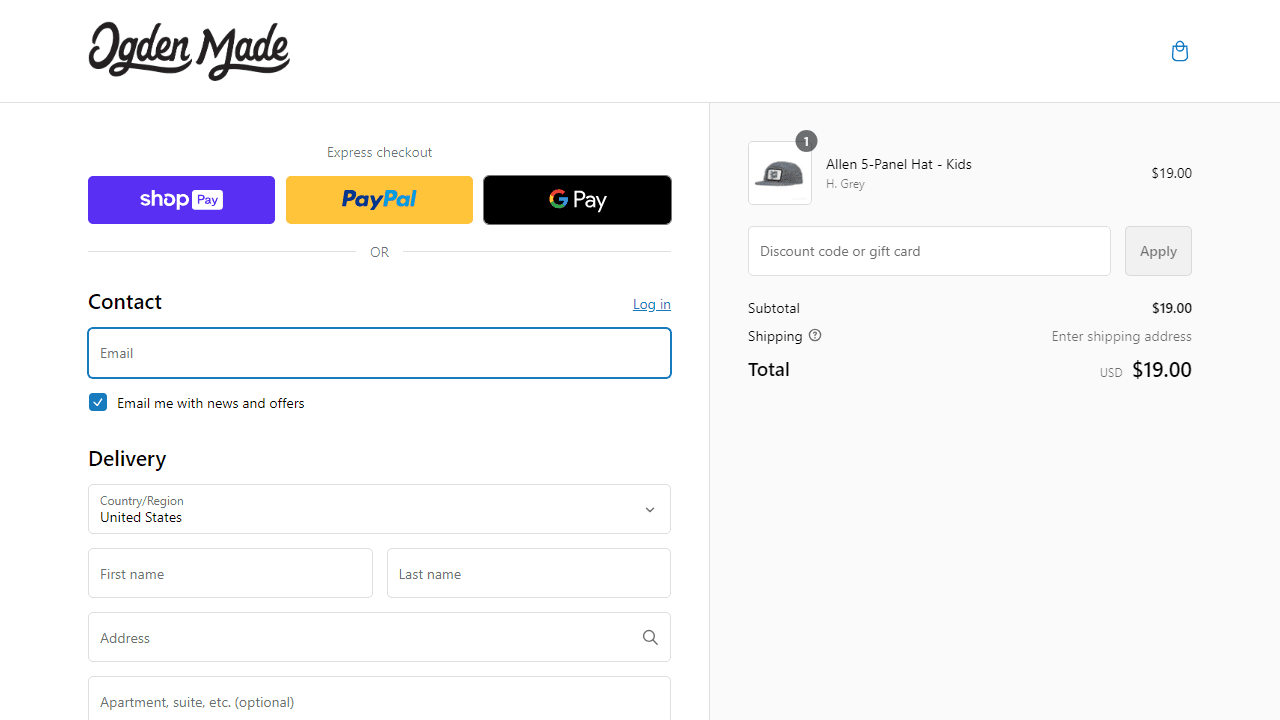 How to apply Ogden Made coupon code